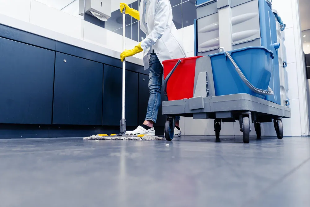 Bedeen Cleaning Services team member cleaning