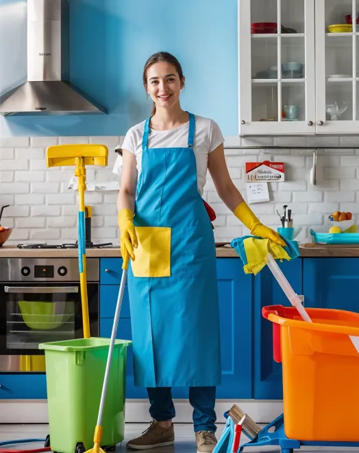 Bedeen Cleaning Services team member cleaning