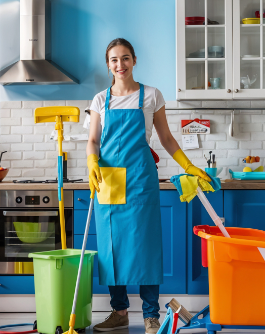 Bedeen Cleaning Services team member cleaning